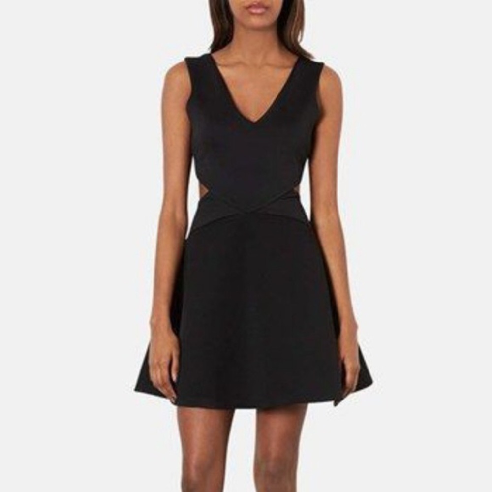 Topshop Black Cut Out Flare Slater Dress